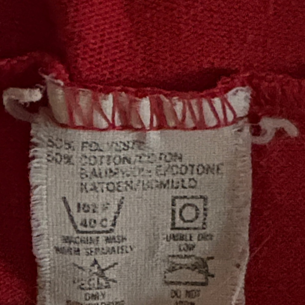 Red Vintage single Stitch San Francisco Forty Niners Shirt with White Stripes - Picture 6 of 14